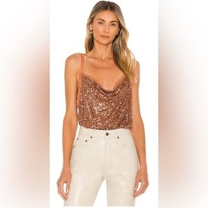 BNWOT FREE PEOPLE SHIMMER AND SHINE SEQUIN BODYSUIT SMALL